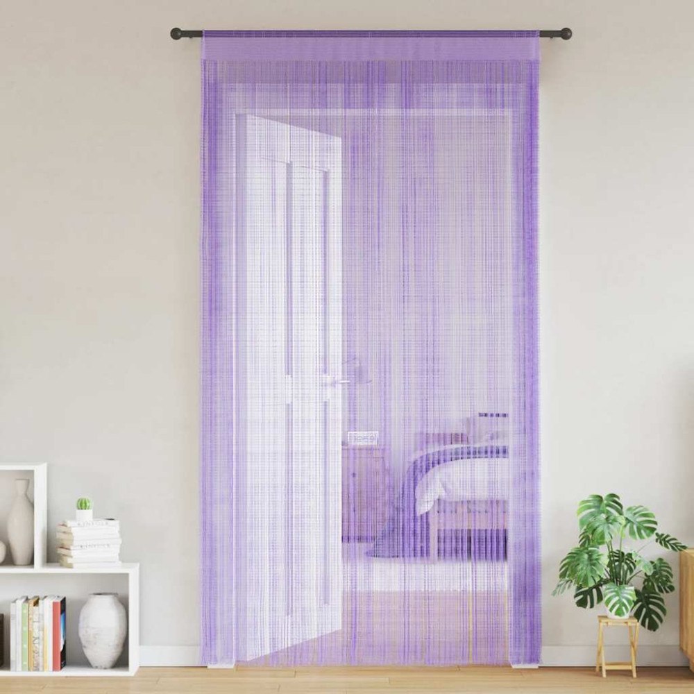vidaXL Stränggardiner 2 st lila 100x250 cm