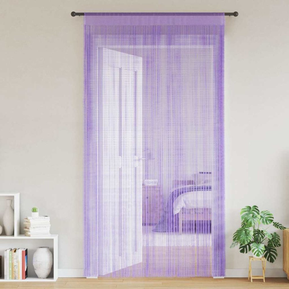 vidaXL Stränggardiner 2 st lila 140x250 cm