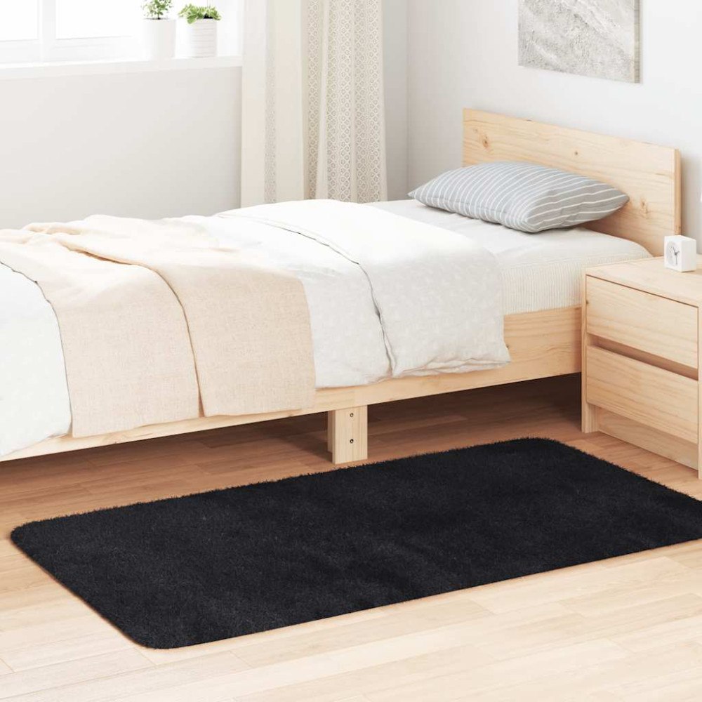 vidaXL Ryamatta med lång lugg NAVARRA svart 80x150 cm polyester