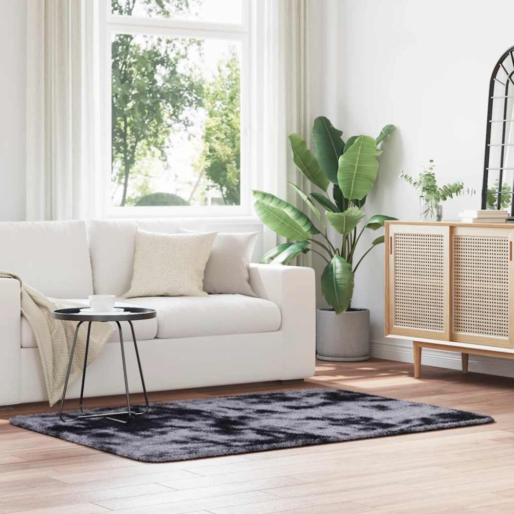 vidaXL Ryamatta med lång lugg NAVARRA mörkgrå 120x170 cm polyester