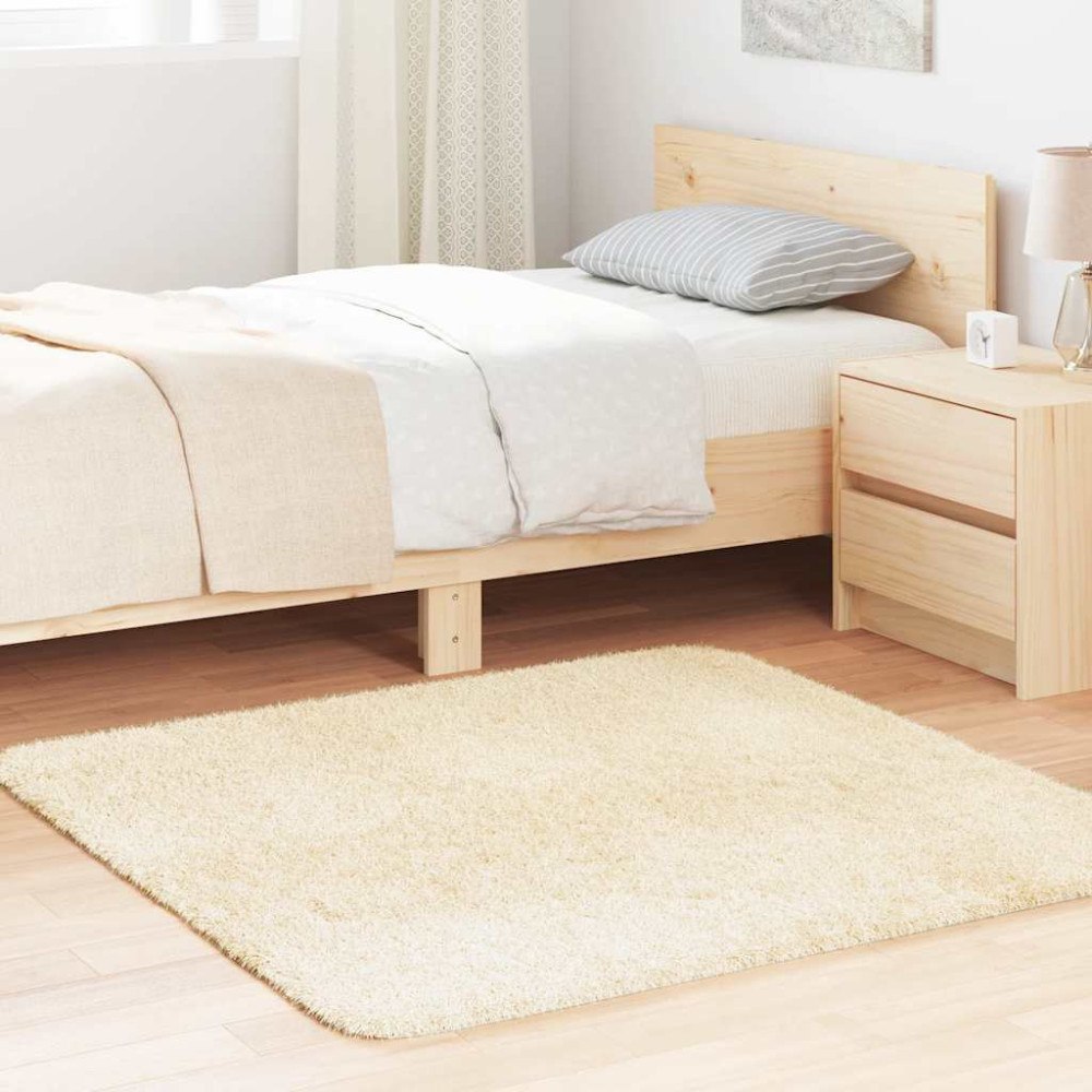 vidaXL Ryamatta med lång lugg NAVARRA gräddvit 120x120 cm polyester