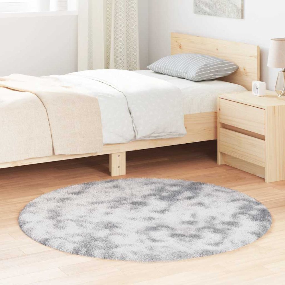 vidaXL Ryamatta med lång lugg NAVARRA ljusgrå 120x120 cm polyester