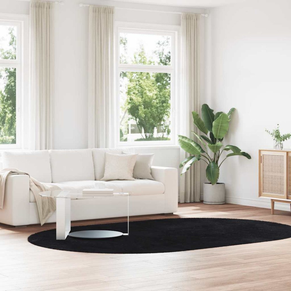 vidaXL Ryamatta med lång lugg NAVARRA svart 300x200 cm polyester