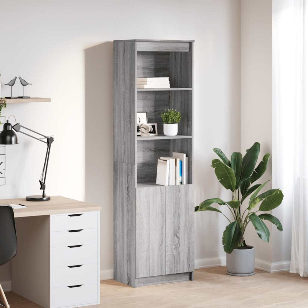 vidaXL Highboard grå sonoma 50x35x180 cm konstruerat trä