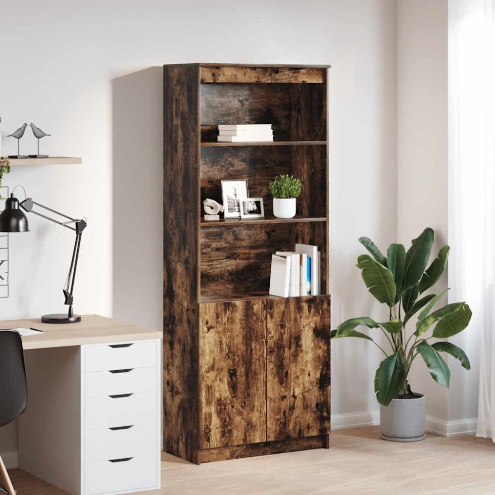 vidaXL Högskåp rökfärgad ek 70x35x180 cm konstruerat trä