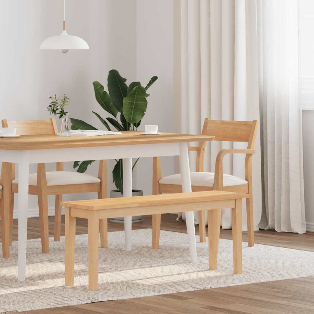 vidaXL Bänk 110 cm massivt trä gummi