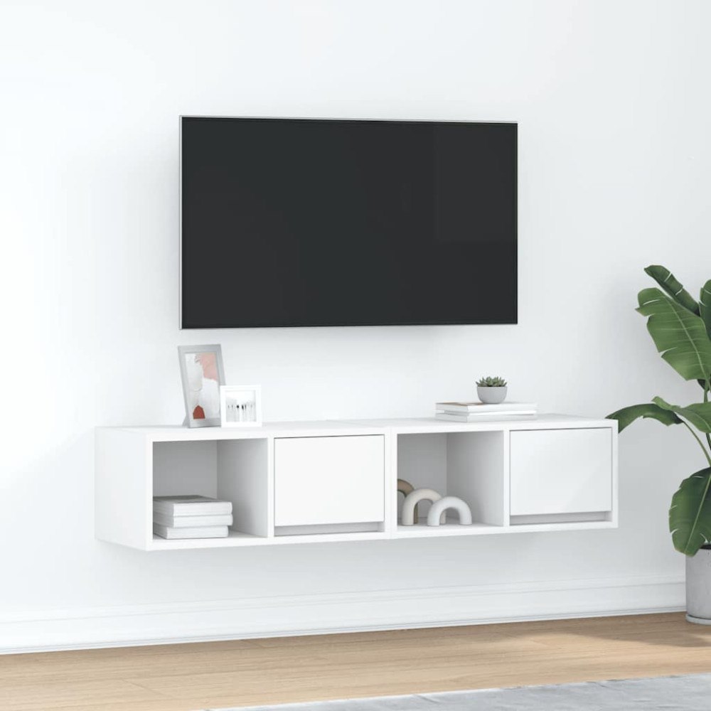vidaXL TV-bänkar 2 st vit 60x31x25,5 cm konstruerat trä