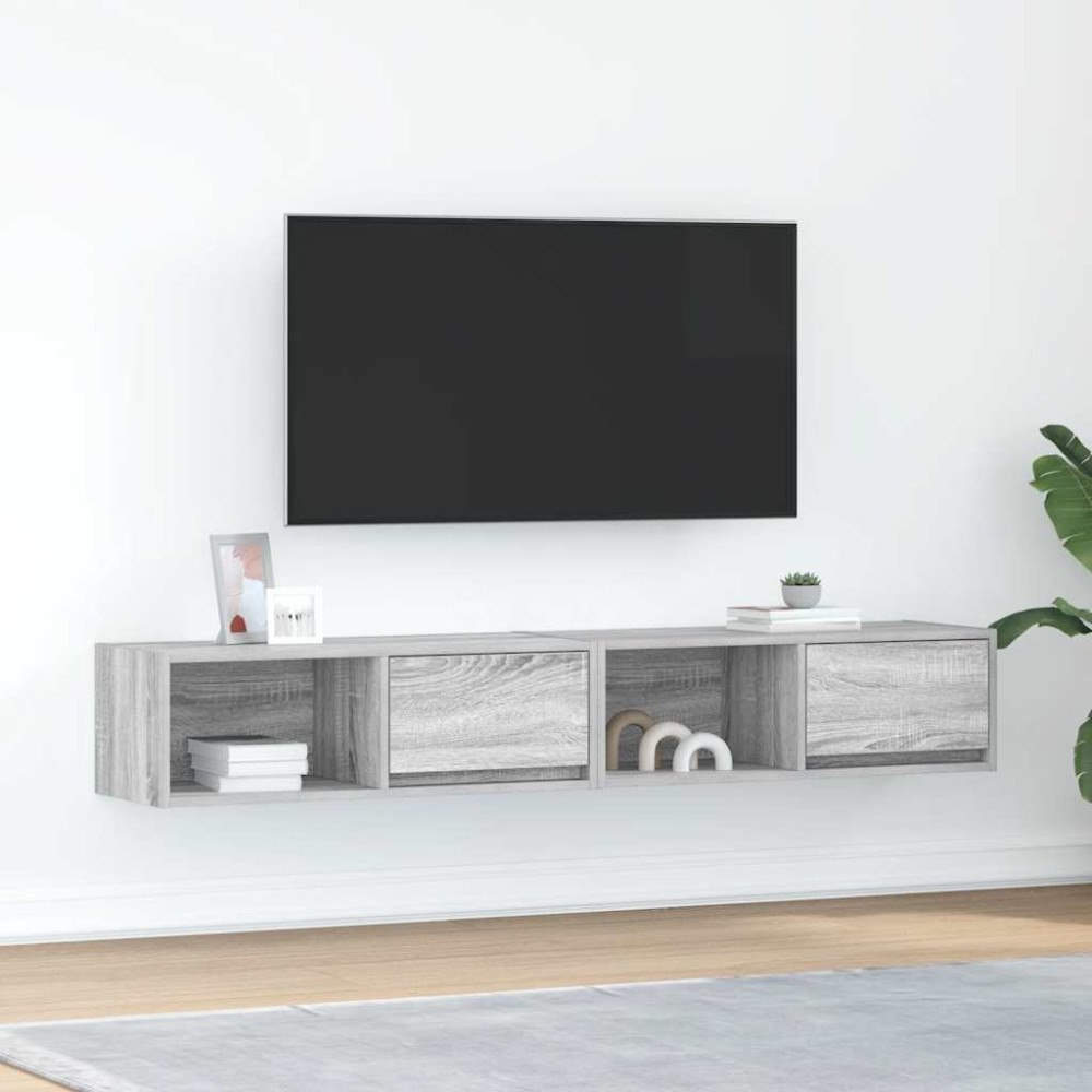 vidaXL TV-bänkar 2 st grå sonoma 80x31x25,5 cm konstruerat trä