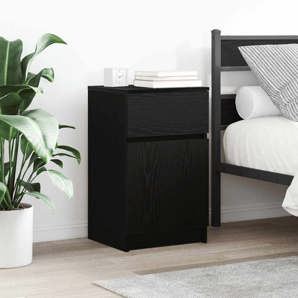 vidaXL Sängbord svart 39x35x65 cm konstruerat trä