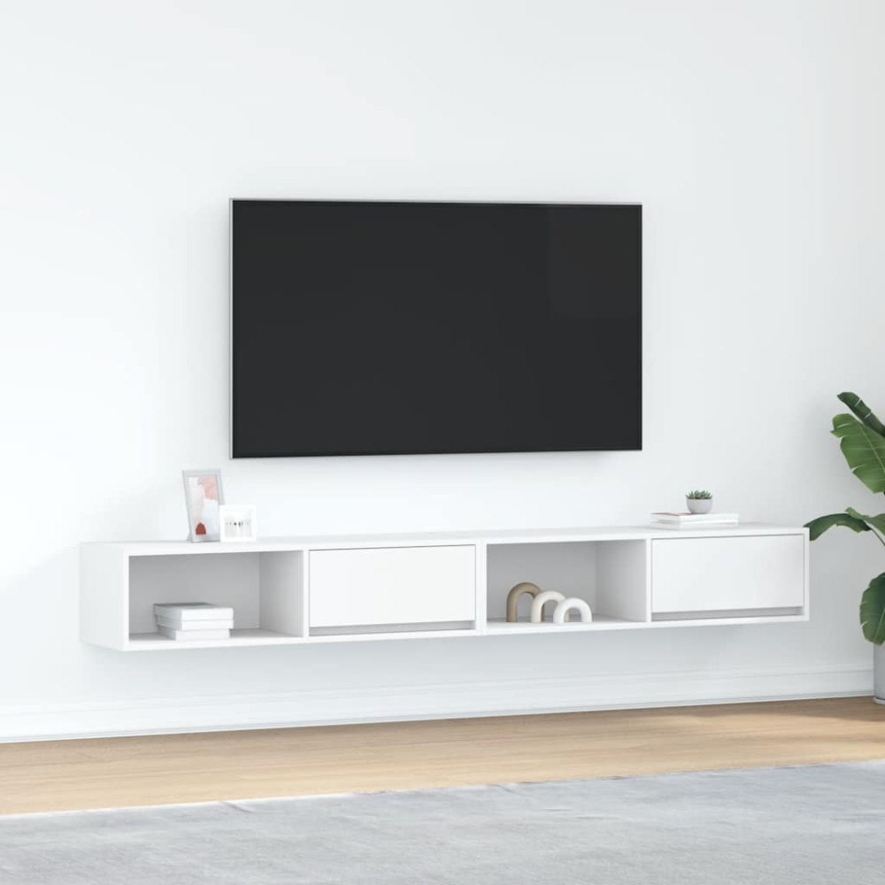 vidaXL TV-bänkar 2 st vit 100x31x25,5 cm konstruerat trä