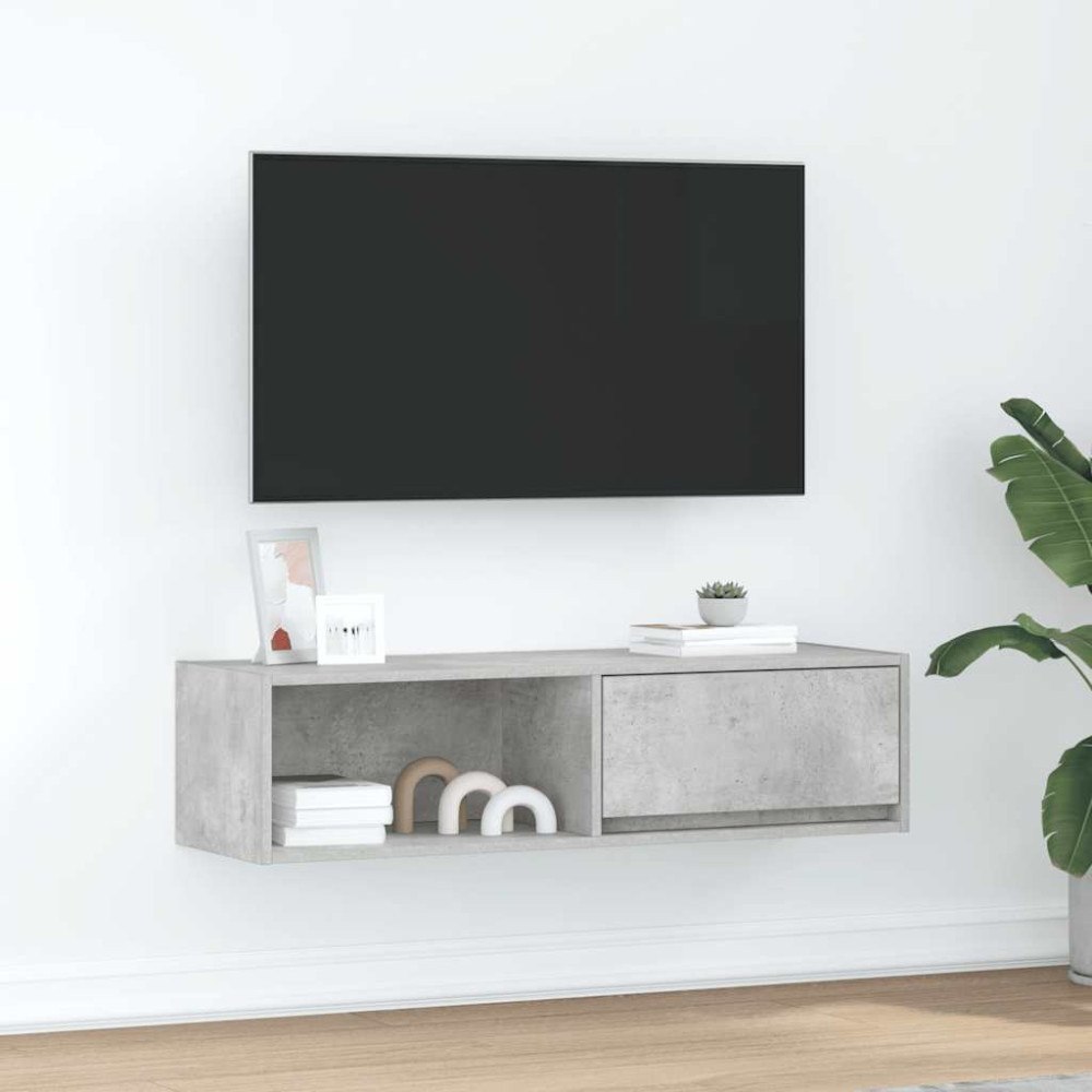 vidaXL TV-bänk betonggrå 100x31x25,5 cm konstruerat trä