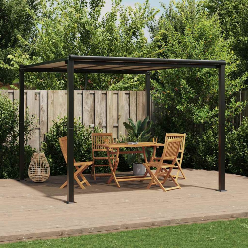 vidaXL Lusthus antracit 3x3 m aluminium