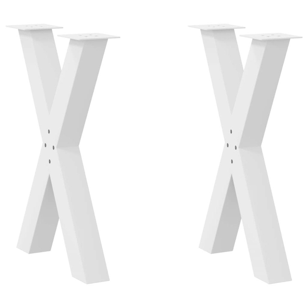 vidaXL Matbordsben X-formade 2 st vita 60x(72-73) cm stål