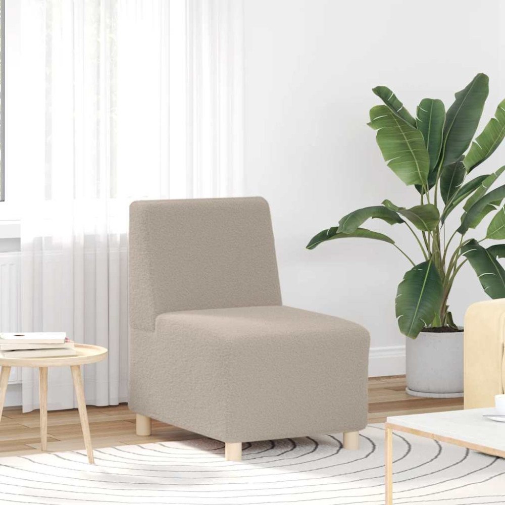 vidaXL Soffstol ljusgrå 55 cm lockigt ullliknande tyg