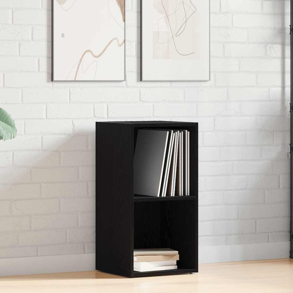 vidaXL LP förvaringslåda svart ek 71x34x36 cm konstruerat trä