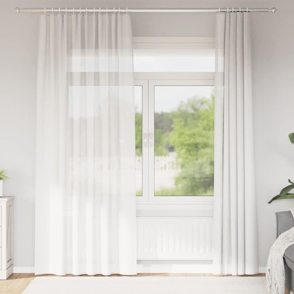 vidaXL Voile gardiner med öglor 2 st vit 140x225 cm