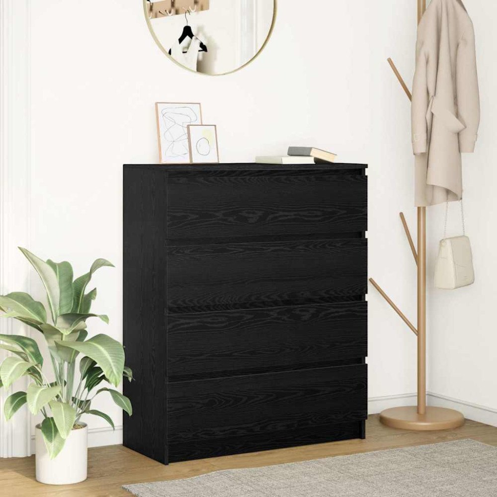 vidaXL Skänk svart ek 80x35x99 cm konstruerat trä