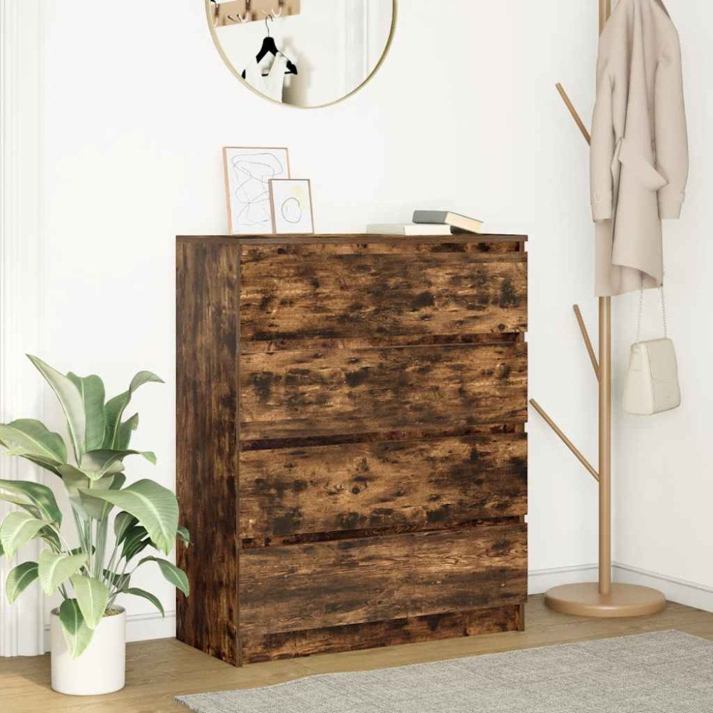 vidaXL Skänk rökt ek 80x35x99 cm konstruerat trä