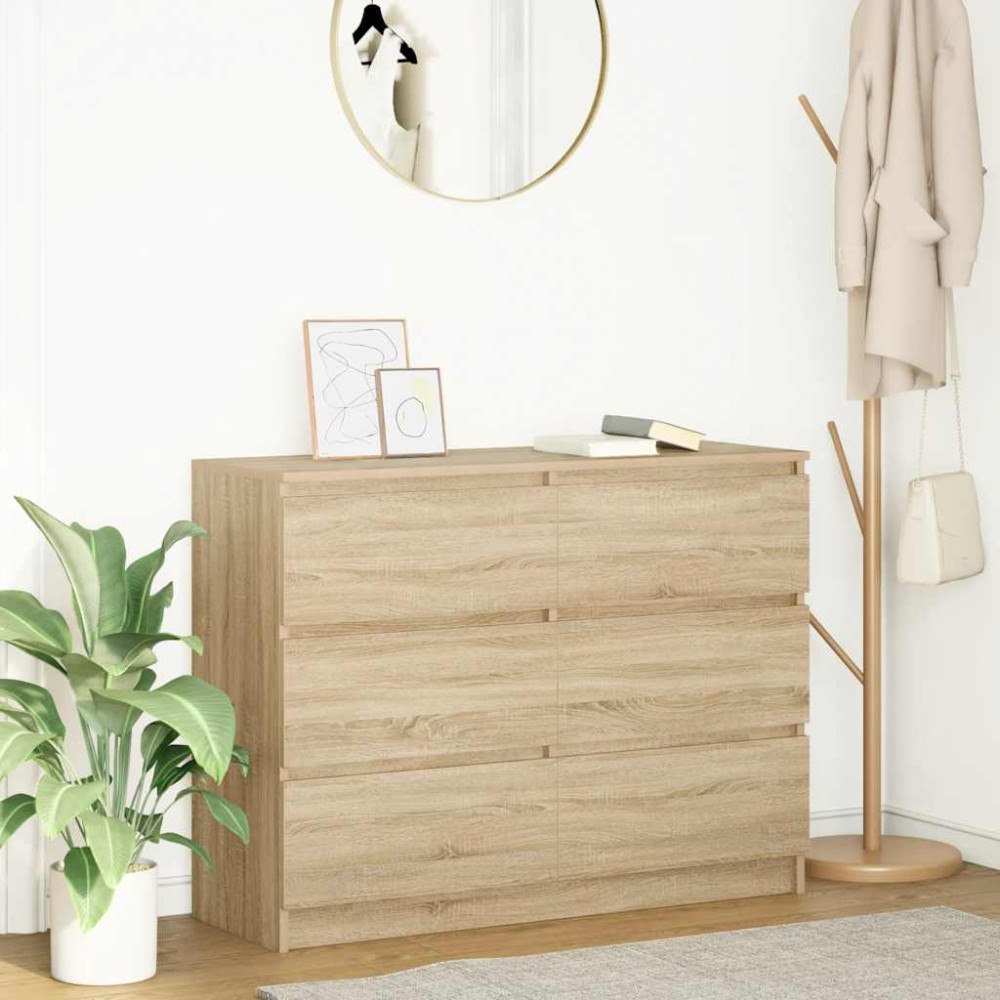 vidaXL Skänk sonoma-ek 100x35x76 cm konstruerat trä