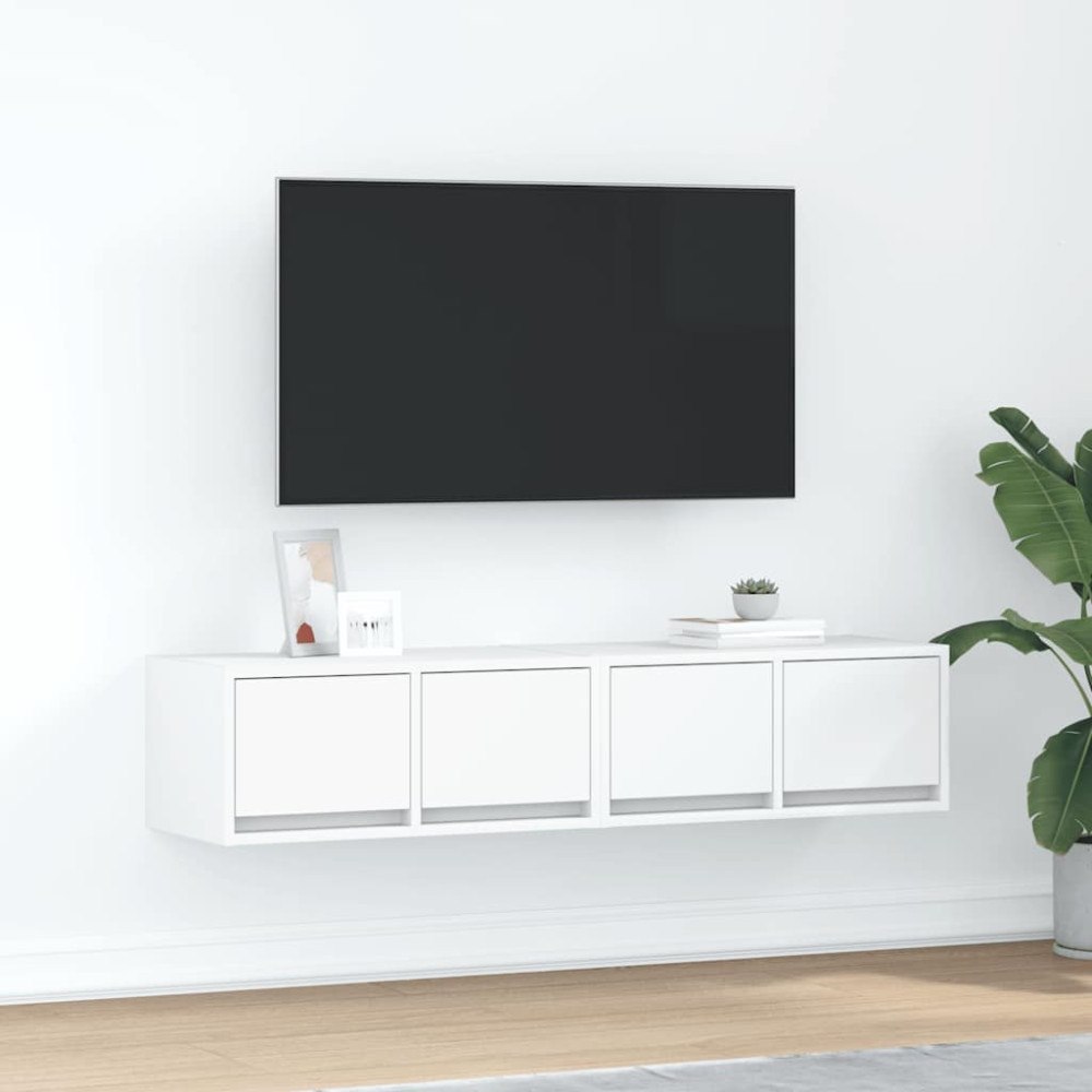 vidaXL TV-bänkar 2 st vit 60x31x25,5 cm konstruerat trä