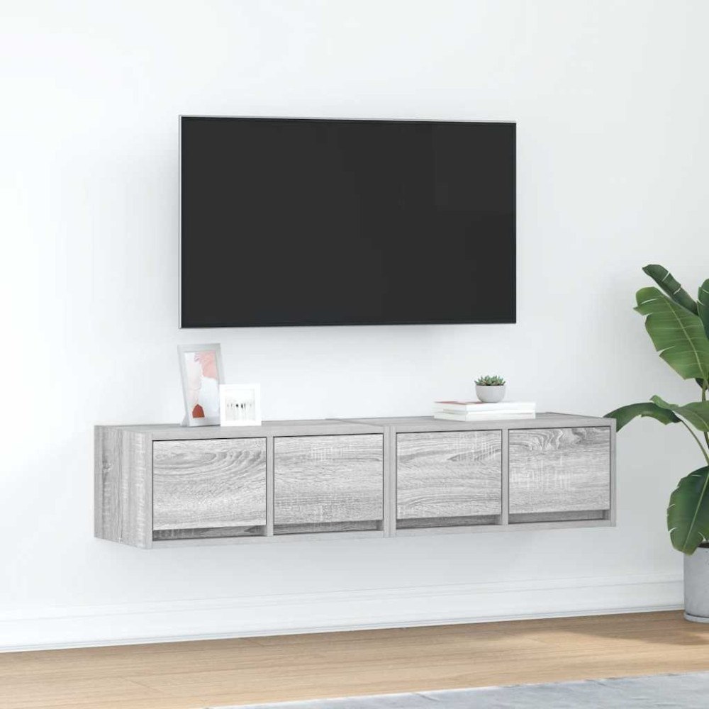 vidaXL TV-bänkar 2 st grå Sonoma 60x31x25,5 cm konstruerat trä