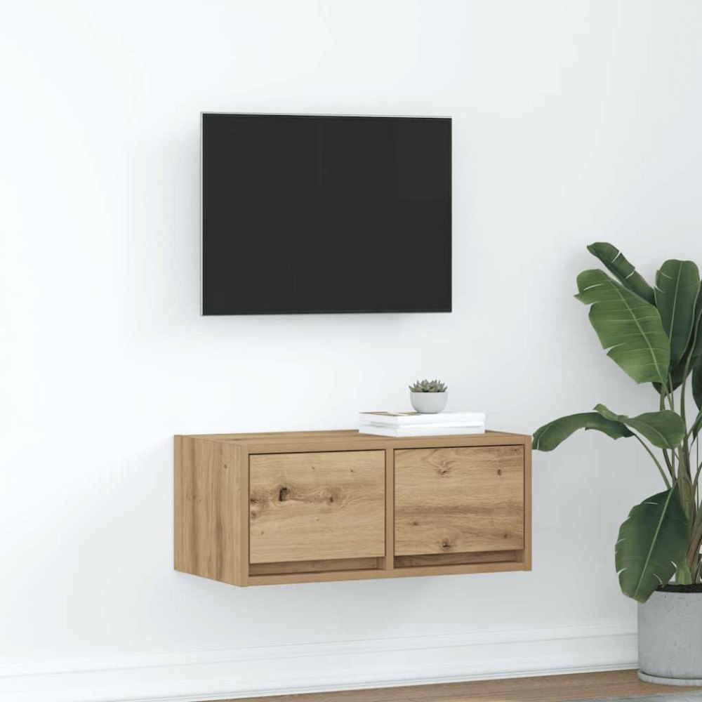 vidaXL TV-bänk hantverksmässig ek 60x31x25,5 cm konstruerat trä
