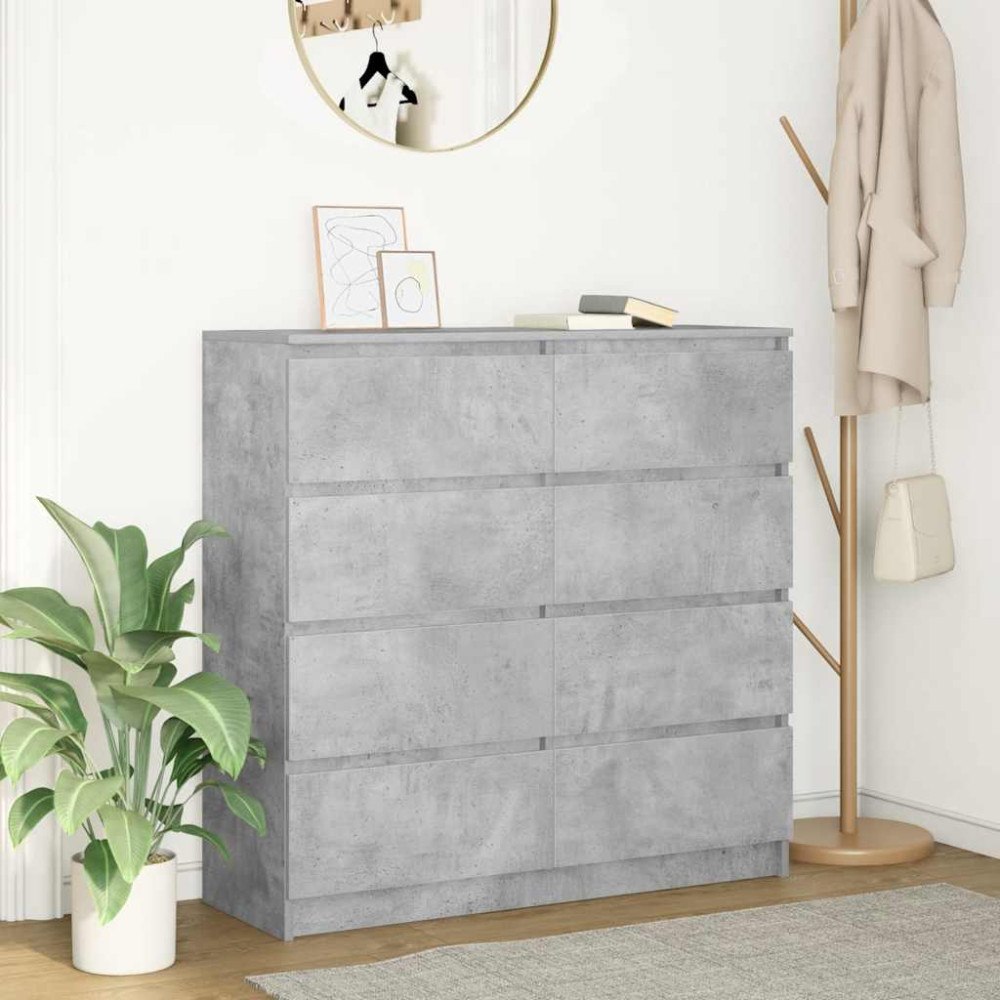 vidaXL Skänk betong grå 100x35x99 cm konstruerat trä