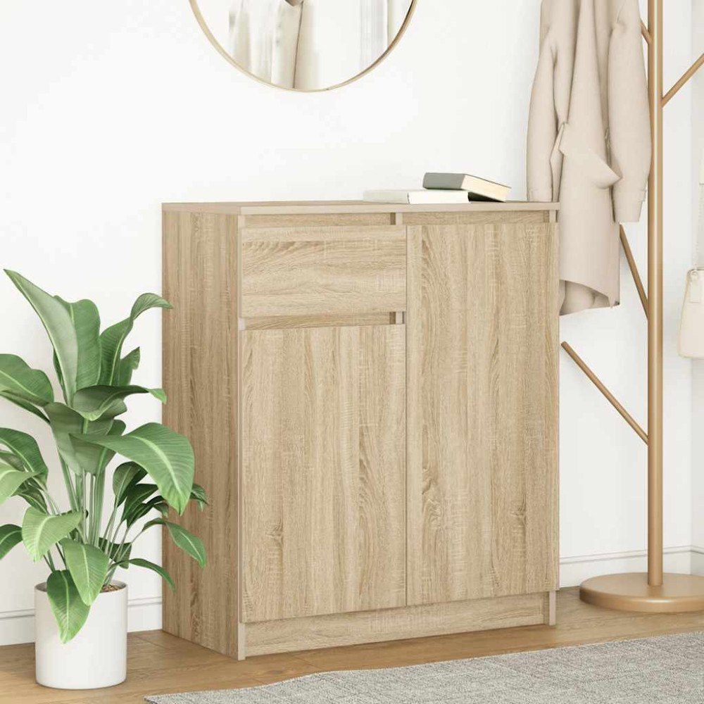 vidaXL Skänk med låda sonoma ek 71x35x84 cm konstruerat trä