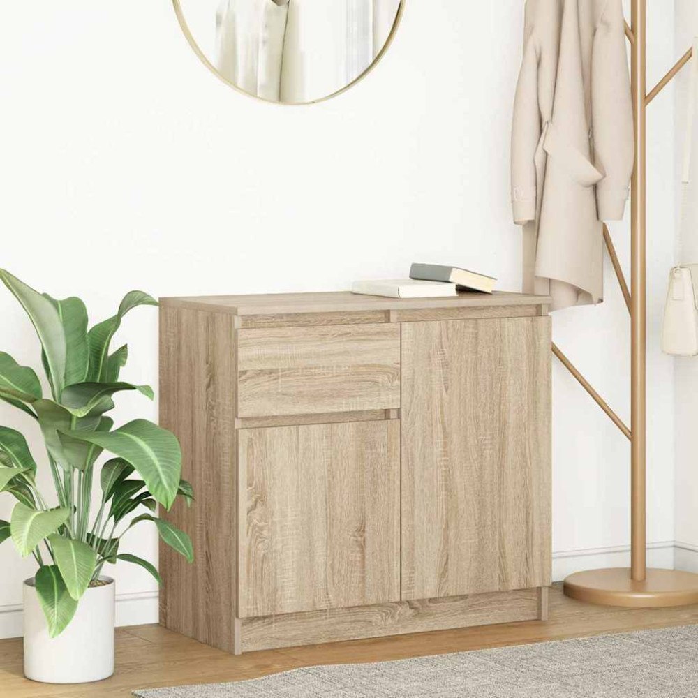 vidaXL Skänk med låda sonoma ek 71x35x65 cm konstruerat trä