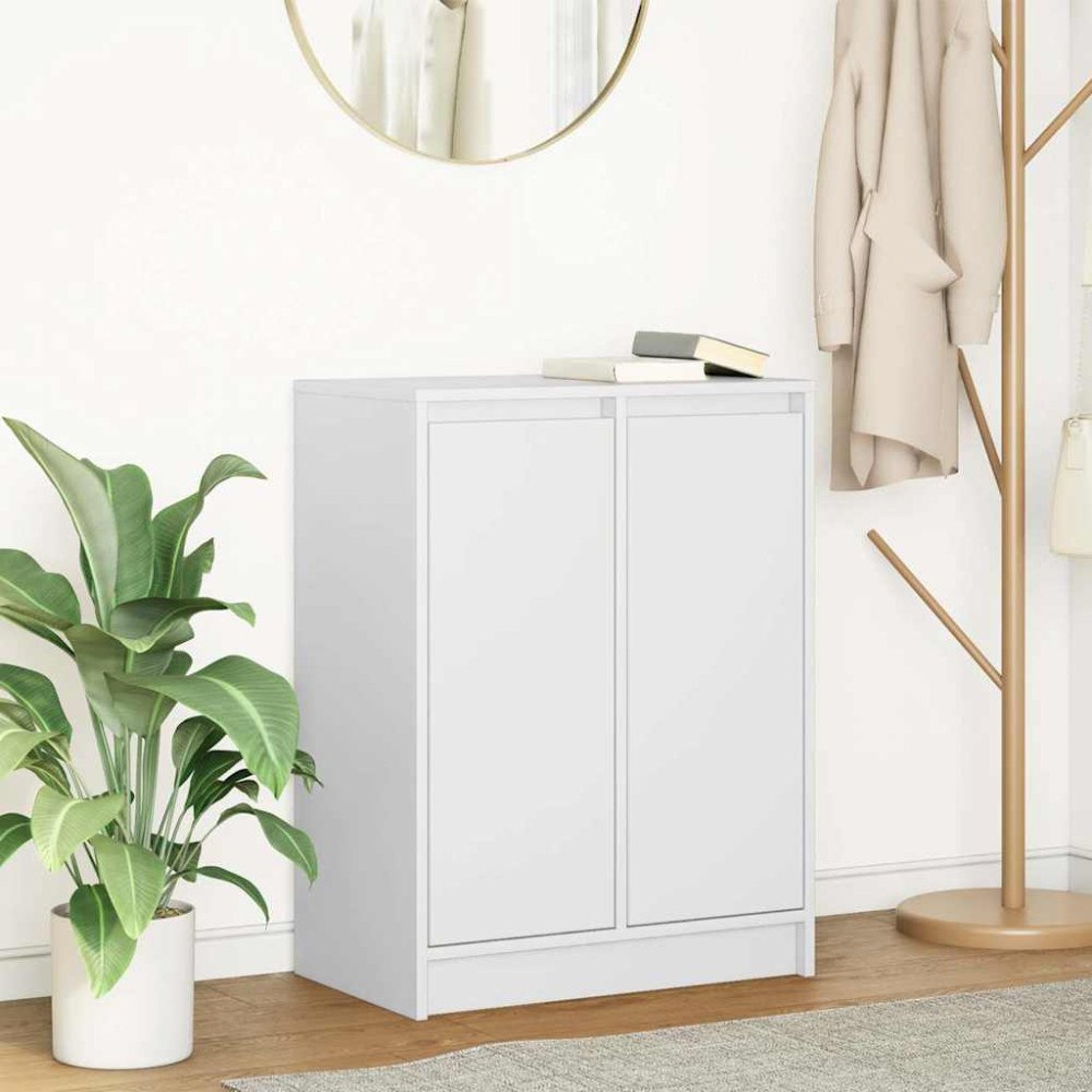 vidaXL Skänk vit 57x34x76 cm konstruerat trä