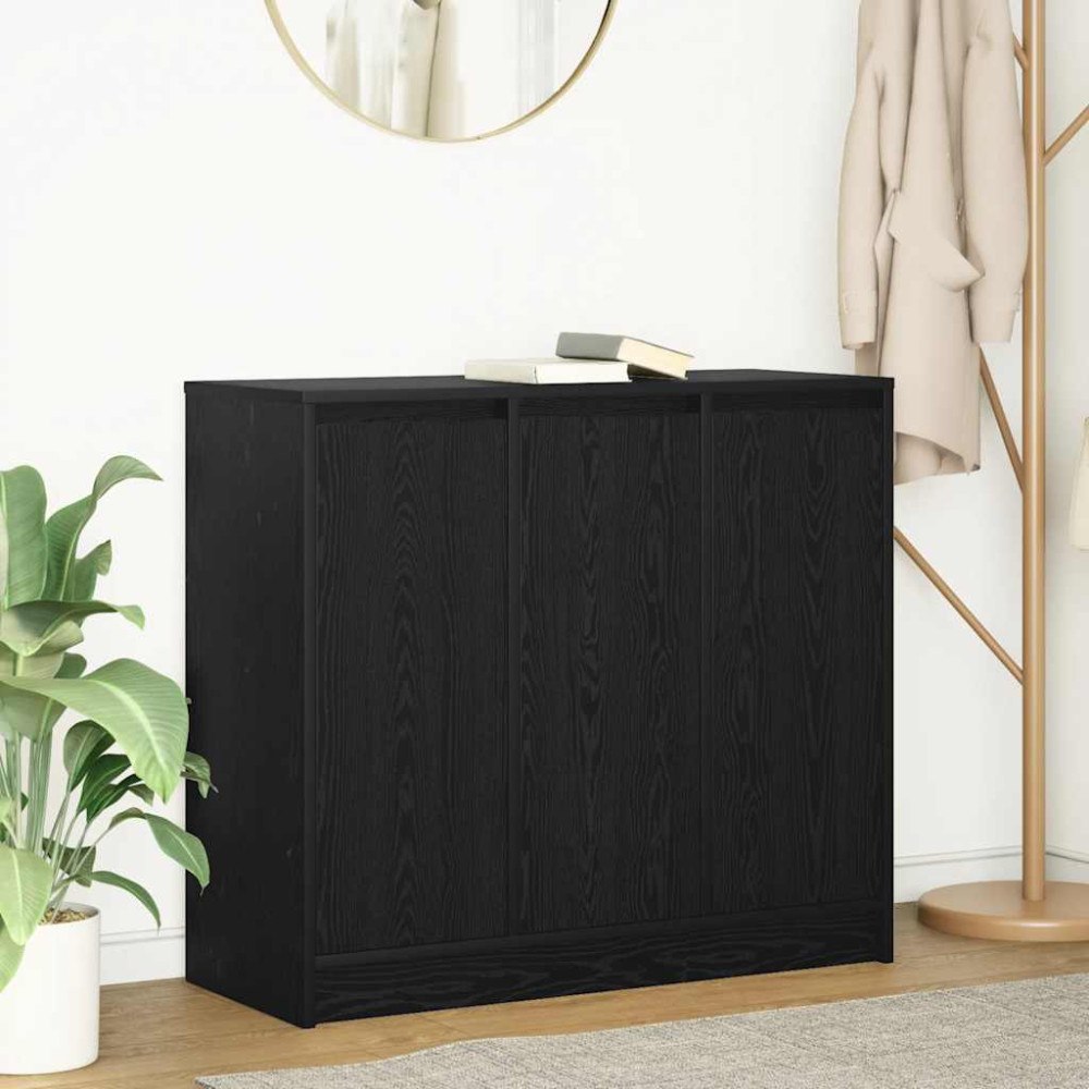 vidaXL Skänk svart ek 85x34x76 cm konstruerat trä