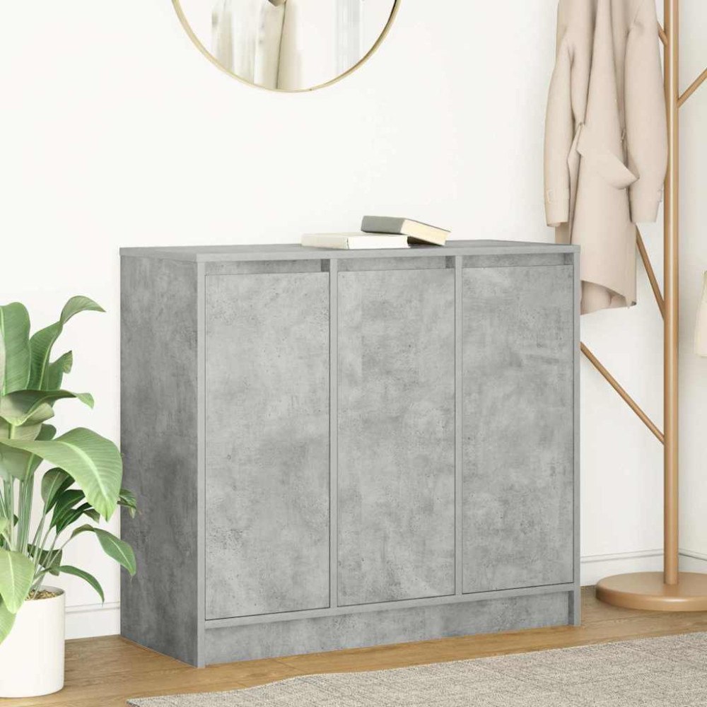 vidaXL Skänk i betong grå 85x34x76 cm konstruerat trä