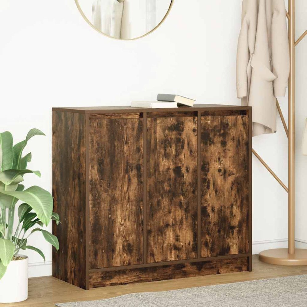 vidaXL Skänk rökt ek 85x34x76 cm konstruerat trä