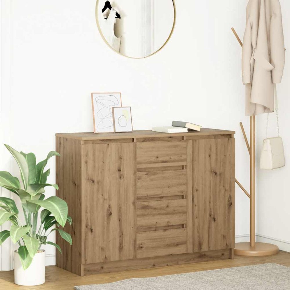 vidaXL Skänk med lådor hantverksmässig ek 100,5x35x76 cm
