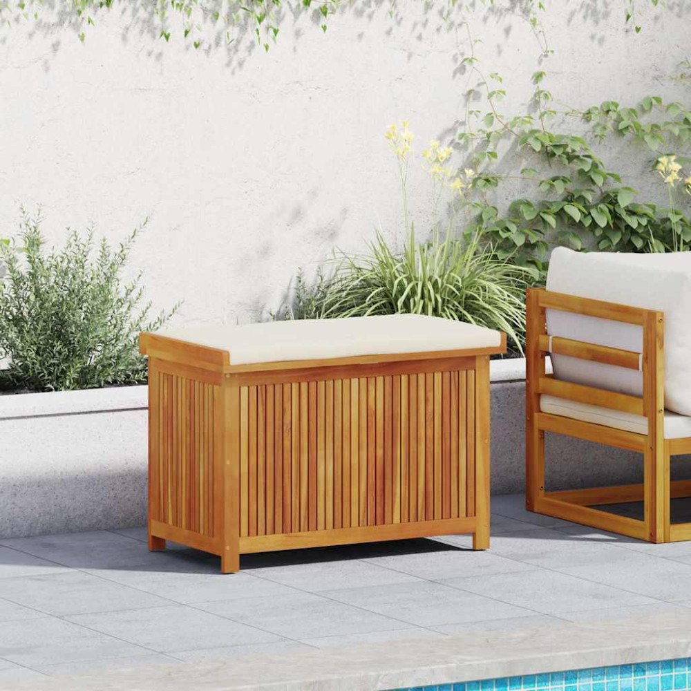 vidaXL Kuddlåda utomhus 90x50x60,5 cm massivt trä akacia