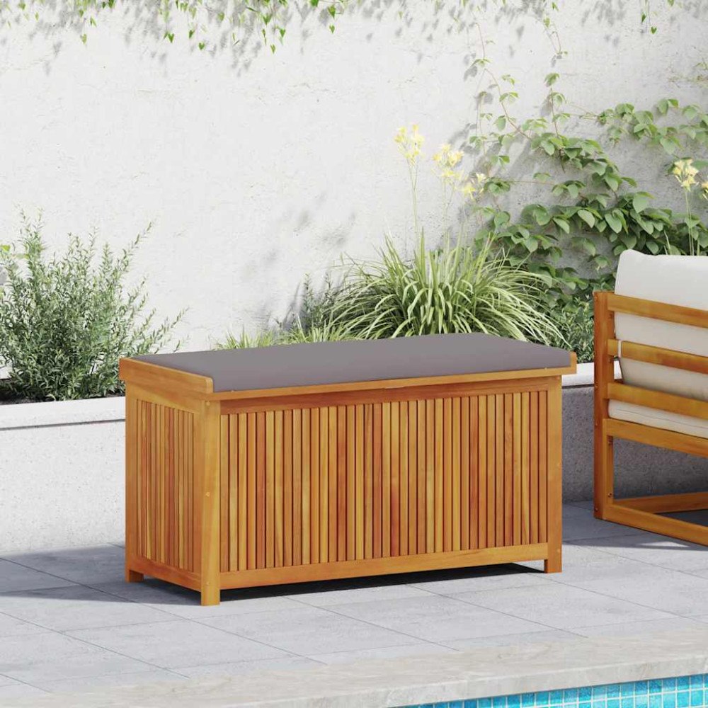 vidaXL Kuddlåda utomhus 113x50x60,5 cm massivt trä akacia