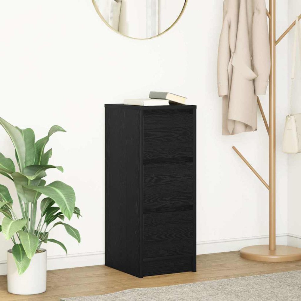 vidaXL Skänk svart ek 29,5x34x76 cm konstruerat trä