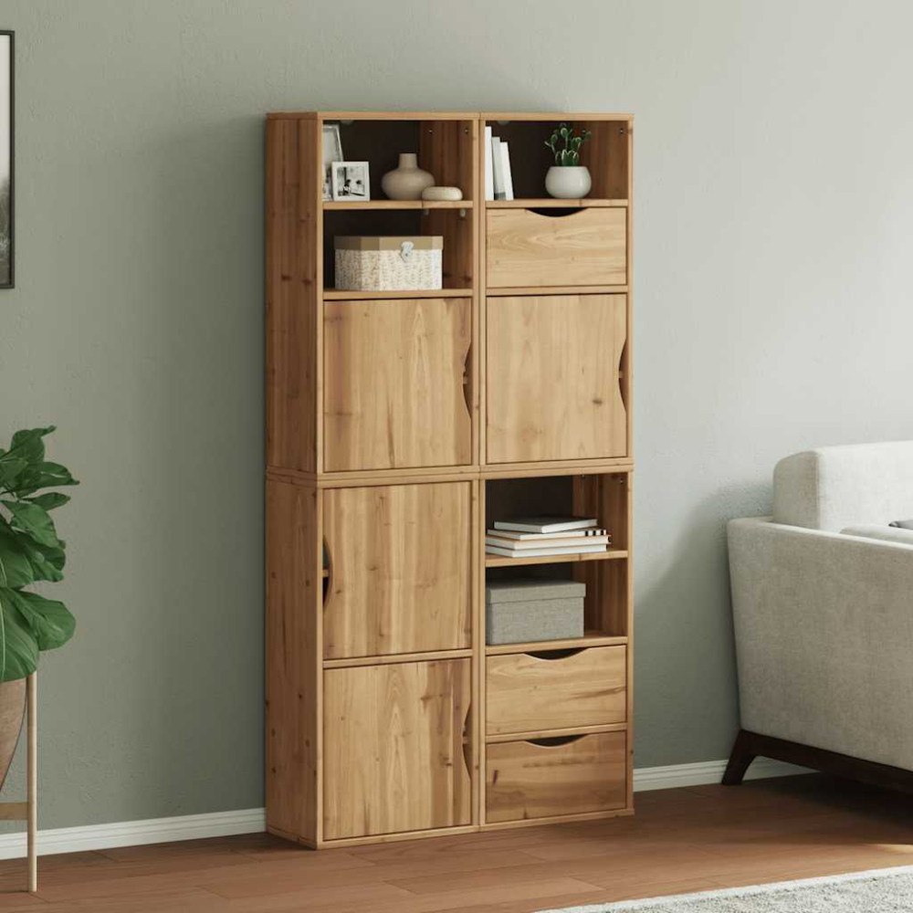 vidaXL Sidoskåp 4 st "ODDA" 40x24x79 cm massivt trä furu