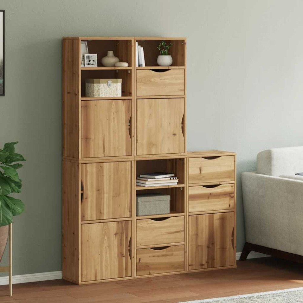 vidaXL Sidoskåp 5 st "ODDA" 40x24x79 cm massivt trä furu