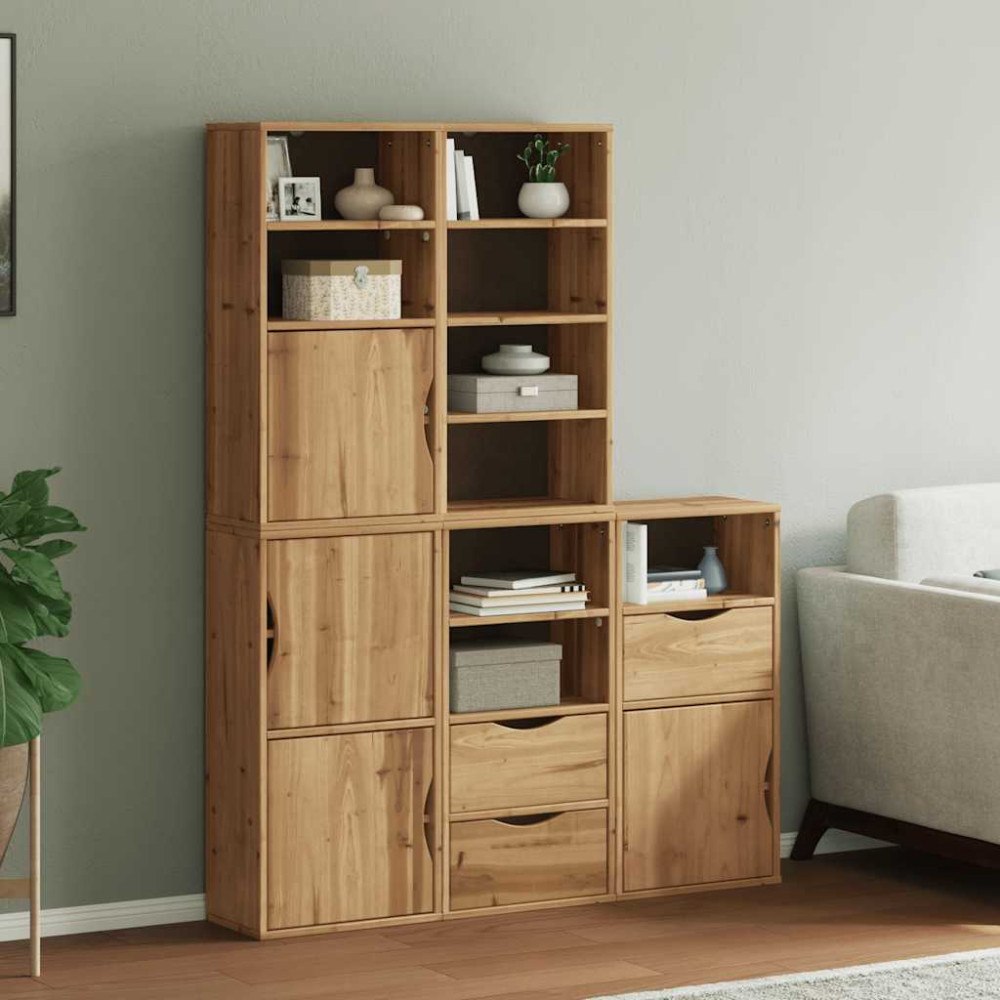 vidaXL Sidoskåp 5 st "ODDA" 40x24x79 cm massivt trä furu