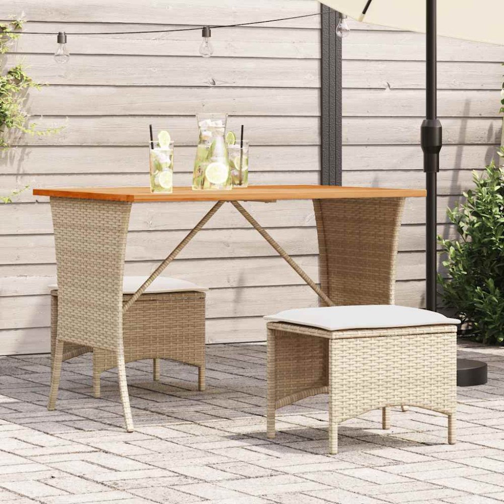 vidaXL Trädgårdsbord med skiva i akaciaträ beige 105x75x72 cm