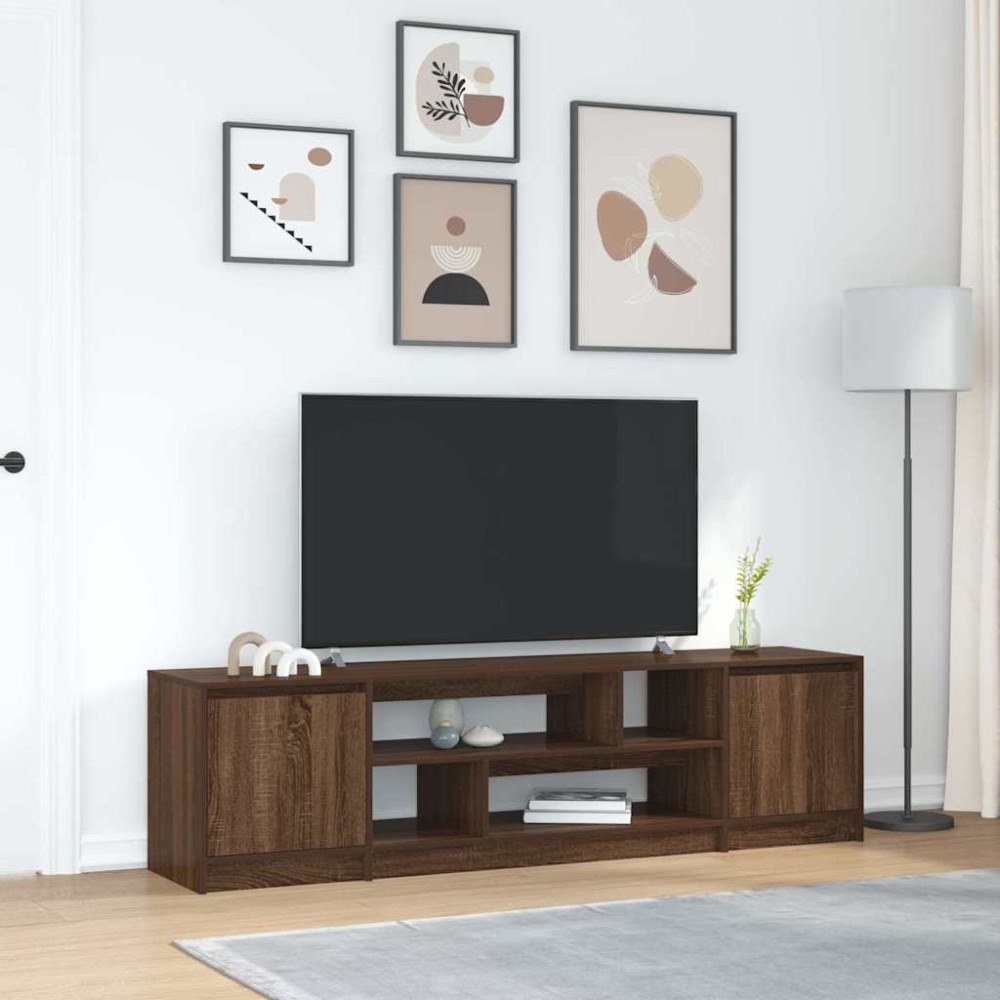 vidaXL TV-bänk brun ek 188,5x41x50 cm konstruerat trä