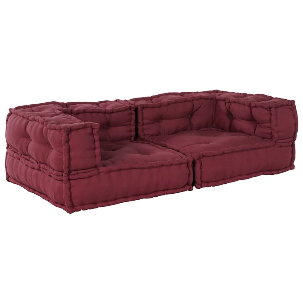 vidaXL Modulär puff rödbrun 140x70x36 tyg