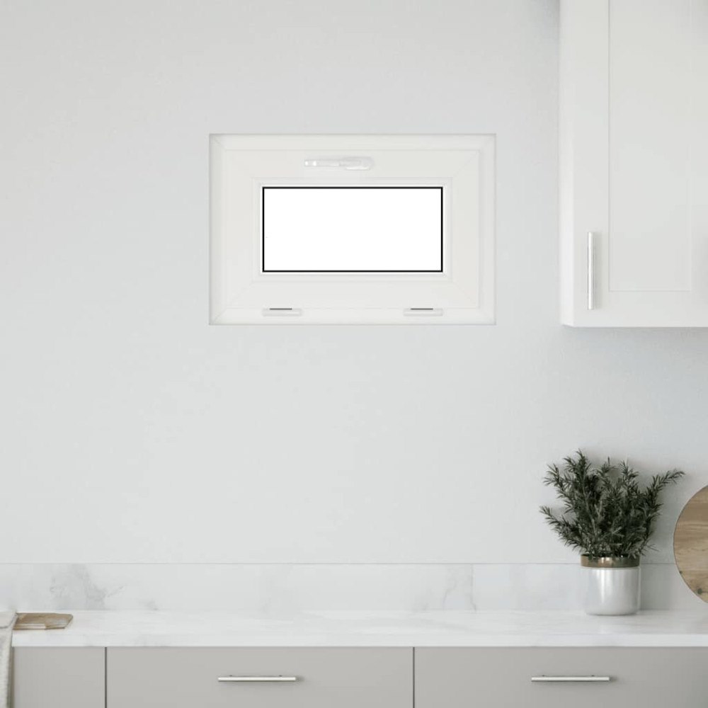 vidaXL Källarfönster "RISOR" 60x40 cm lutande 2 glas vit