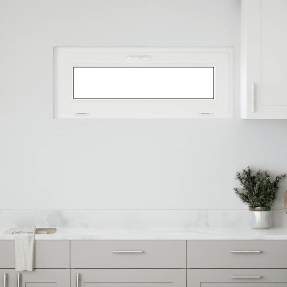 vidaXL Källarfönster "RISOR" 100x40 cm lutande 2 glas vit