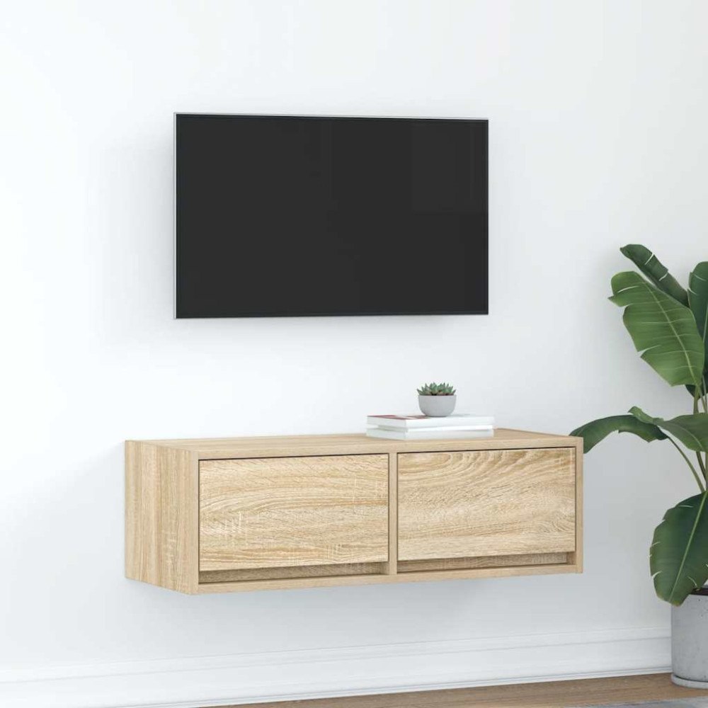 vidaXL TV-bänk sonoma ek 80x31x25,5 cm konstruerat trä