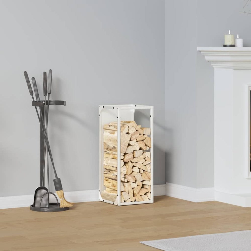 vidaXL Vedställ vit 25x25x60 cm kallvalsat stål