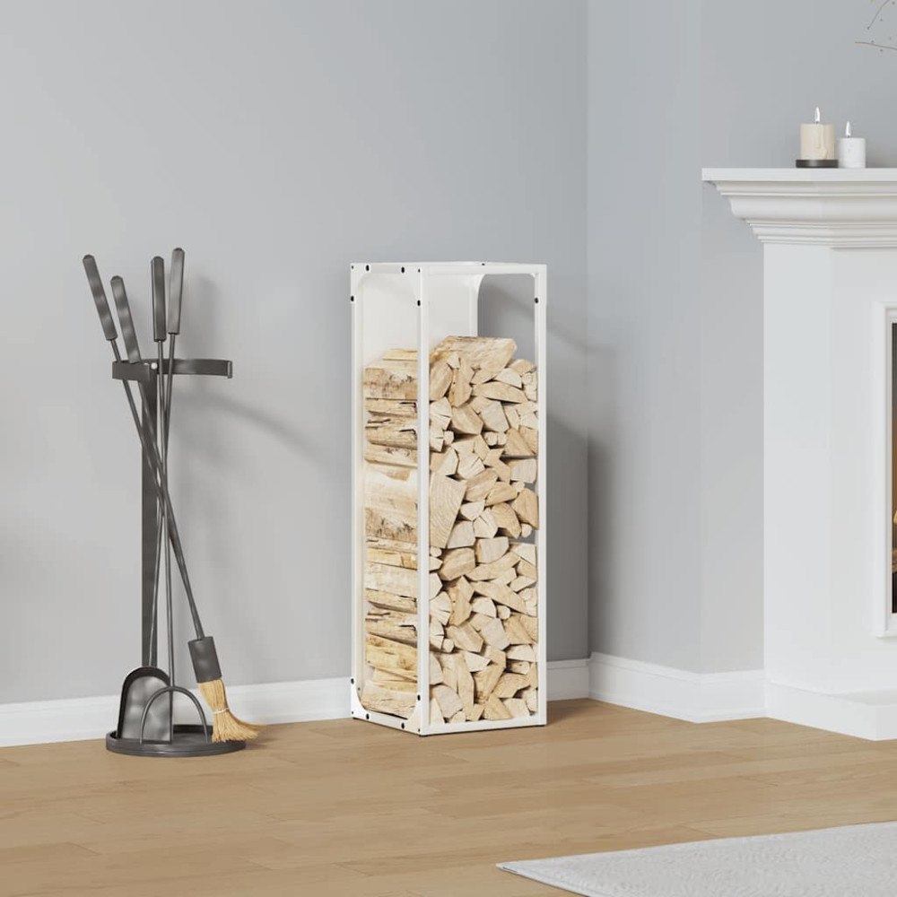 vidaXL Vedställ vit 25x25x80 cm kallvalsat stål