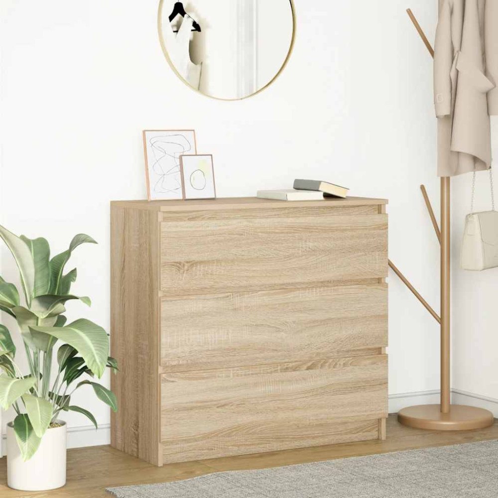 vidaXL Skänk Sonoma ek 80x35x76 cm konstruerat trä