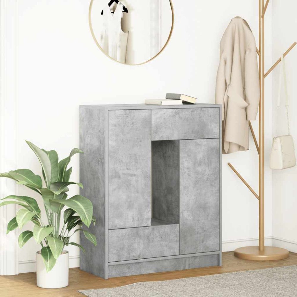 vidaXL Skänk med lådor och dörrar betonggrå 73x31x90 cm